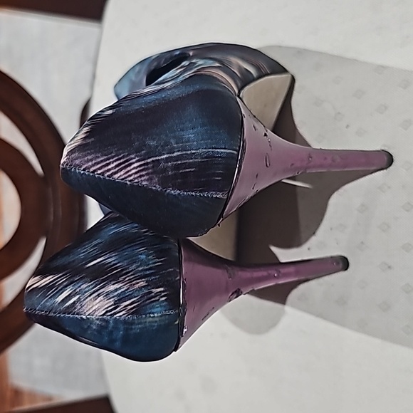 Aldo Satin Patterned Stilettos heels Green/ black size 36 - Picture 3 of 9